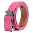 thumbnail image 1 of Men's Genuine Leather Crocodile Design Dress Belt with Automatic Buckle, 1 of 3
