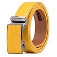 thumbnail image 1 of Men's Genuine Leather Crocodile Design Dress Belt with Automatic Buckle, 1 of 3