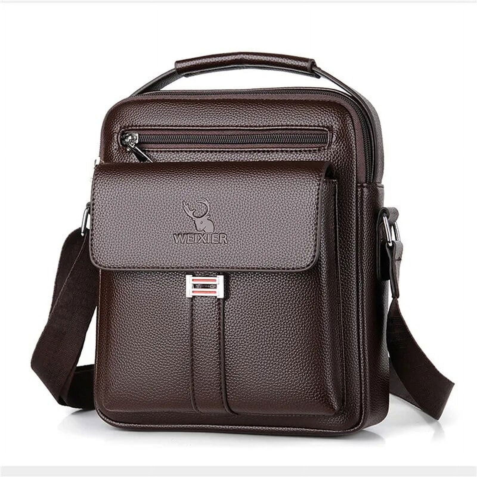 ★TOUT Y EST★ Crack Messenger Black LML04FBK Men-s-Genuine-Leather-