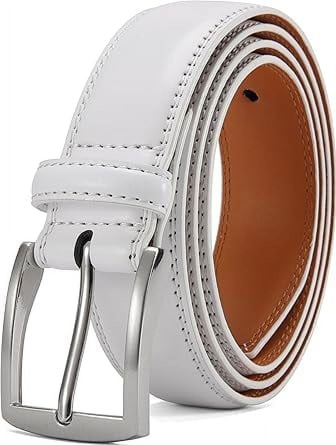 mens white leather dress belt YOORAN Men's Genuine Belt, Casual Suit Jeans white leather belt outfit