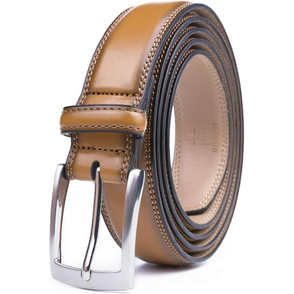 Men's Genuine Leather Dress Belt, Handmade, 100% Cow Leather, Fashion & Classic Designs for Work Business and Casual