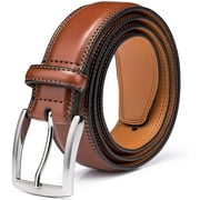 Men's Genuine Leather Dress Belt with Classic Fashion Design for Work Business and Casual (esBrown, 36)