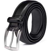 Men's Dress Belt, Genuine Leather Belts - Classic and Fashion Design for Work Business and Casual 34 Essential Black