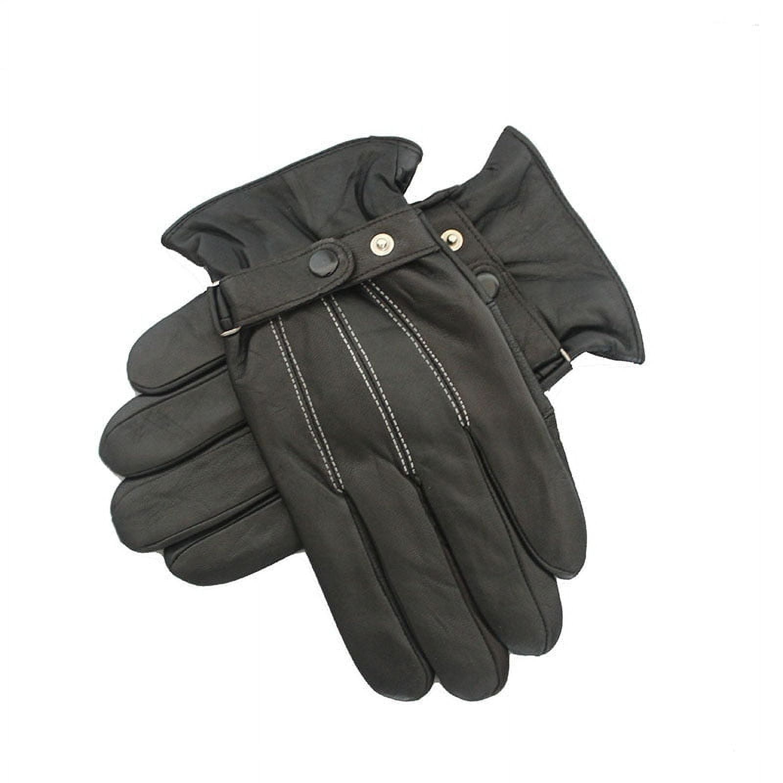 Men's Genuine Leather Gloves for Men Winter Warm Sheep Inside with Fleece Male Wrist Driving