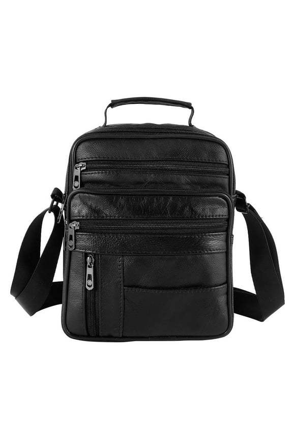 Men's Genuine Leather Handbag Shoulder Bag Fashion Cross Body Messenger Business,Men's leather messenger bag,briefcase,business satchel handbag(black,25*21*10cm)