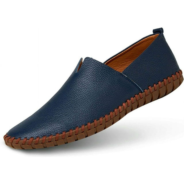 Men's Genuine Leather Loafer Shoes Slip On Soft Walking Driving Shoes