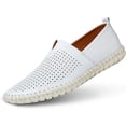 thumbnail image 1 of Men's Genuine Leather Loafer Shoes Slip On Soft Walking Shoes Perforated Driving Shoes, 1 of 7