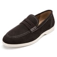 thumbnail image 1 of Men's Genuine Leather Loafers Slip-On Moccasins Suede Dress Shoes, Lightweight and Breathable with Rubber Sole Stylish Mens Loafers Brown 13 US, 1 of 5
