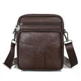 thumbnail image 1 of Men's Genuine Leather Messenger Top Layer Cowhide Shoulder Bag,205brown, 1 of 2