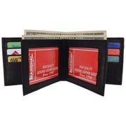 Mens Genuine Leather Multi Pocket 3 ID Windows Wallet 1852 CF