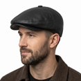 Men's Genuine Leather Newsboy Cap – Premium Lambskin Leather Ivy Flat ...