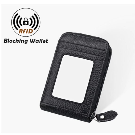 Men’s Genuine Leather Bifold Wallet, Slim Credit Card Holder with Zipper Pocket for Cash and Coins, TIKA