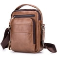 thumbnail image 1 of Men's Genuine Leather Shoulder Bag Messenger Briefcase CrossBody Handbag Satchel Travel Bag Retro Crossbody Bags - Light Brown, 1 of 7