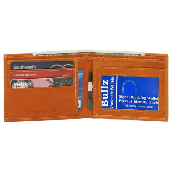 Men's Genuine Leather Slim Bifold Men's Wallet- ID Credit Card Holder