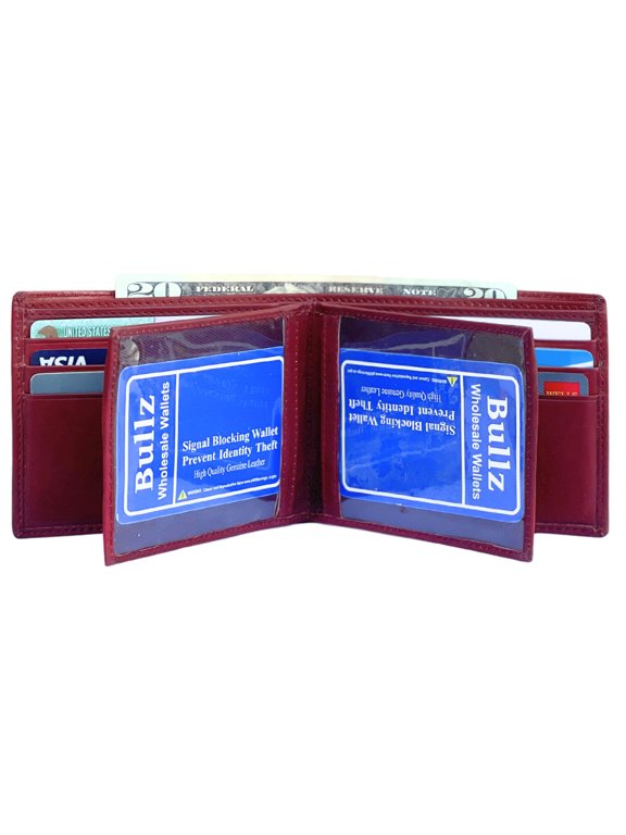 Men's Genuine Leather Slim Bifold Men's Wallet- ID Credit Card Holder