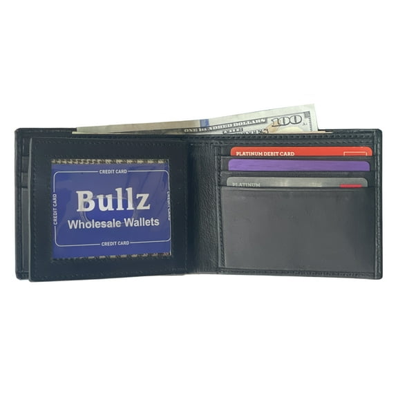 Men's Genuine Leather Slim Bifold Men's Wallet- ID Credit Card Holder