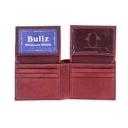Mens Genuine Leather Slim Bifold Mens Wallet- ID Credit Card Holder