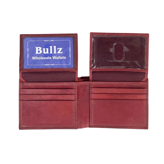 Men's Genuine Leather Slim Bifold Men's Wallet- ID Credit Card Holder