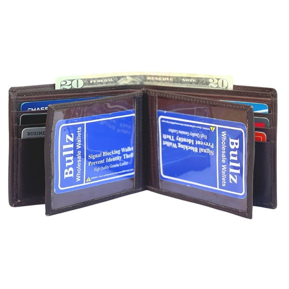 Men's Genuine Leather Slim Bifold Men's Wallet- ID Credit Card Holder