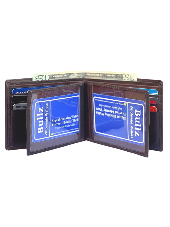 Men's Genuine Leather Slim Bifold Men's Wallet- ID Credit Card Holder