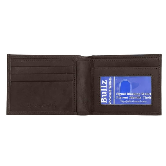 Men's Genuine Leather Slim Bifold Men's Wallet- ID Credit Card Holder