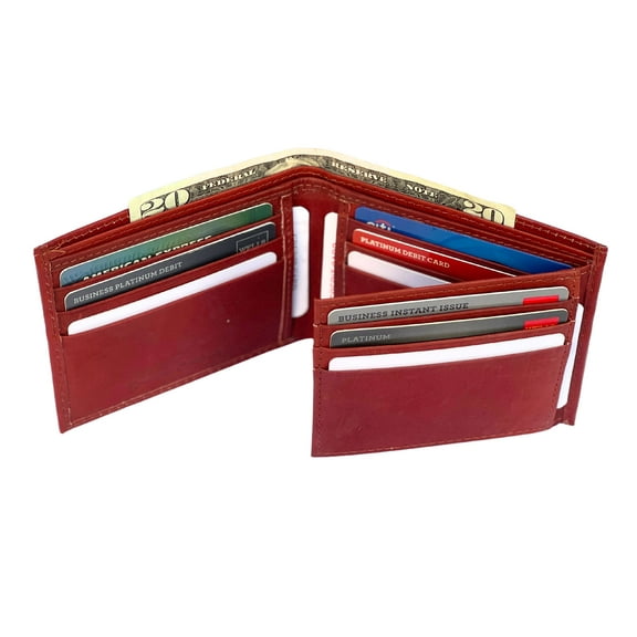 Men's Genuine Leather Slim Bifold Men's Wallet- ID Credit Card Holder
