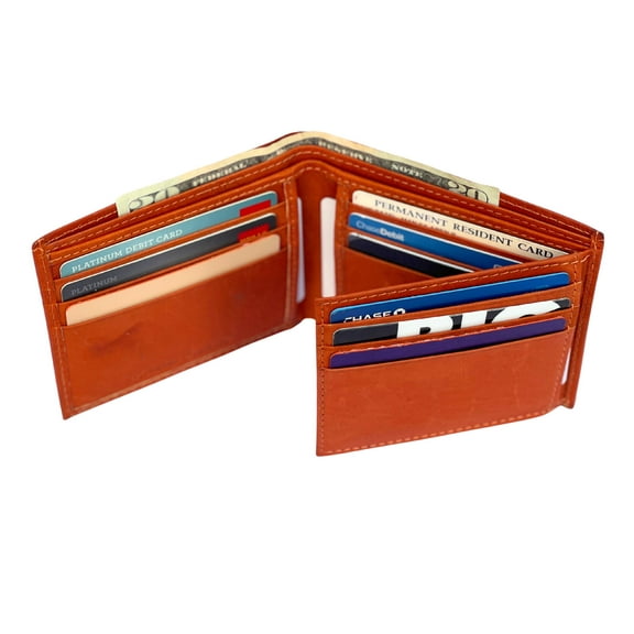 Men's Genuine Leather Slim Bifold Men's Wallet- ID Credit Card Holder