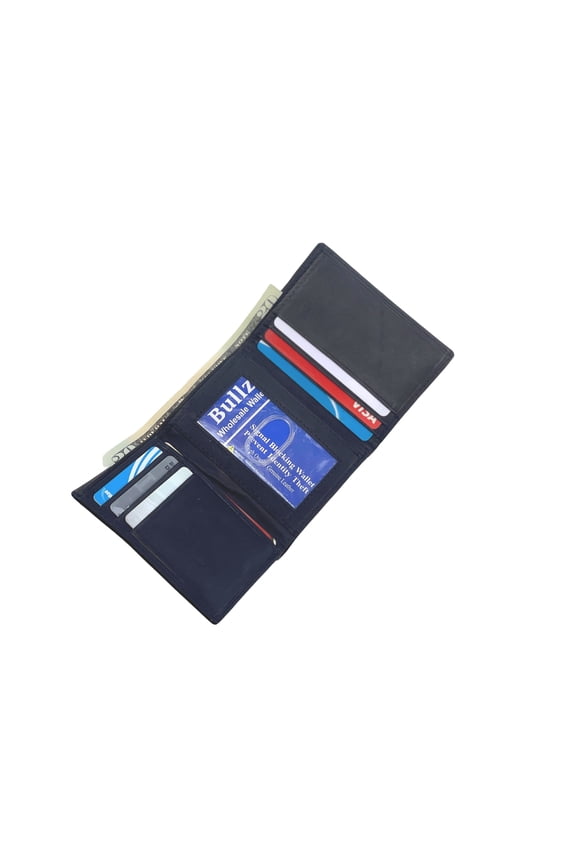 Men's Genuine Leather Slim Tifold Men's Wallet- ID Credit Card Holder