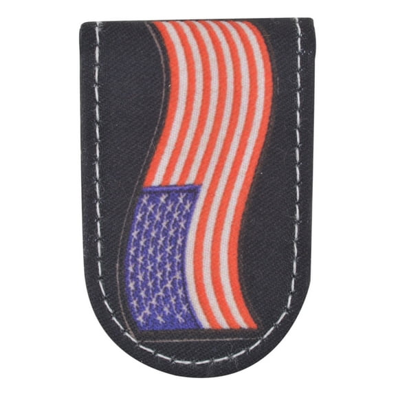 Men's Genuine Leather Strong Magnetic Money Clip USA Logos