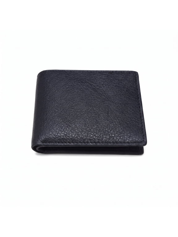 Adi Veda - Premium Black Bi-Fold Wallet for Men, Classic Textured Finish, Compact Everyday Wallet with Spacious Compartments for Cash, Cards and Essential Personal Items