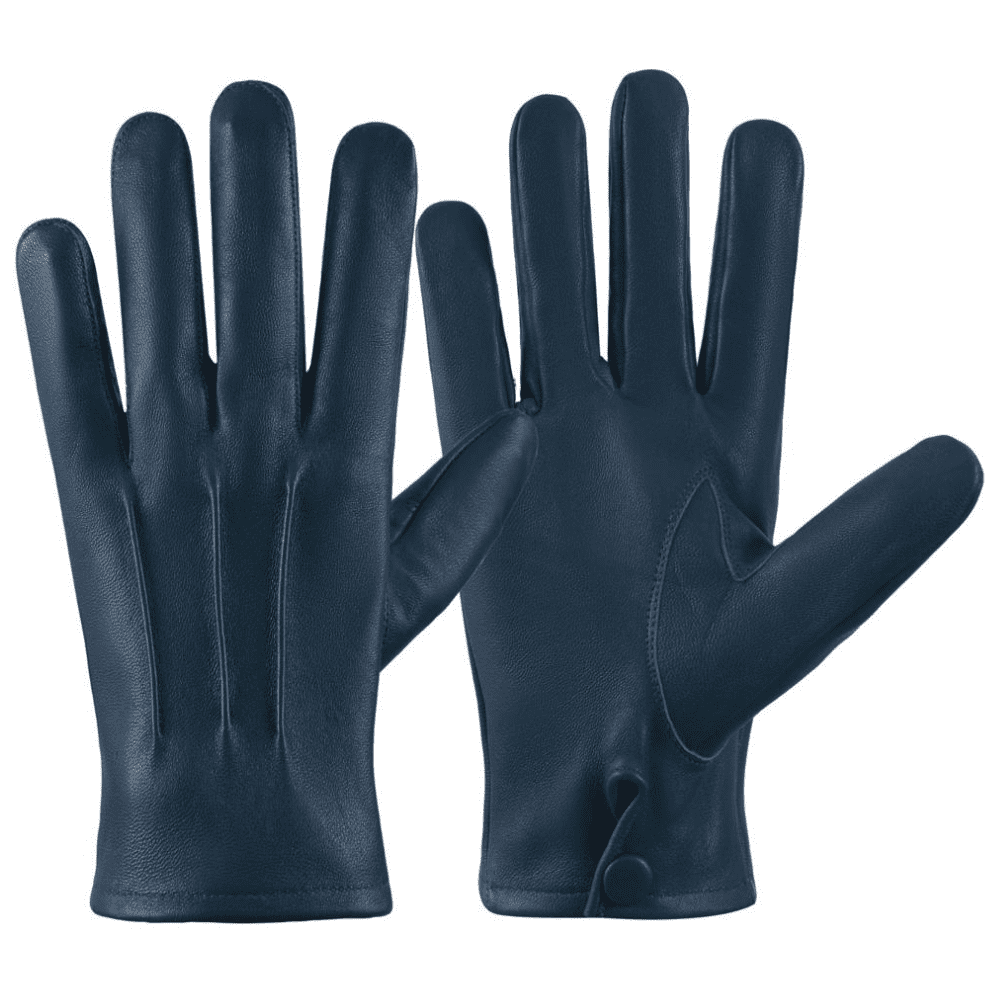 Gloves007 Men's Genuine Leather Unlined Dress Gloves, Made with Genuine Sheep Skin Leather Lined Teal Blue X-Large, Size: One Size