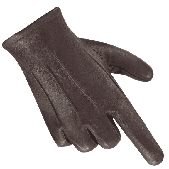 Men's Genuine Leather  Unlined  Dress Gloves, made with Genuine Sheep Skin Leather Lined Chocolate Brown