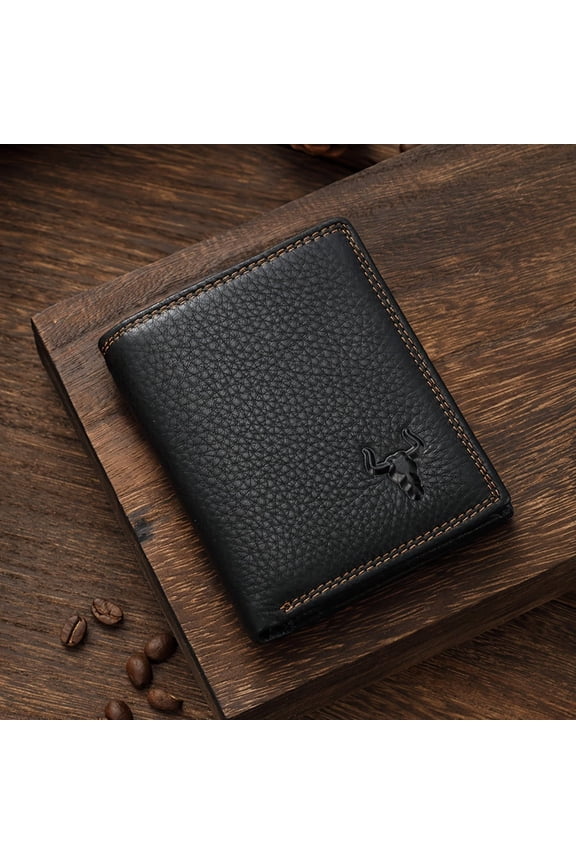 Compact Men's Wallet - Classic Card Wallets, Solid Black, 1-Piece