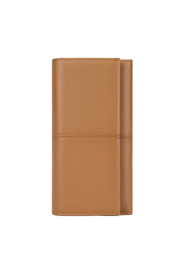 Men’s Genuine Leather Wallet Phone Holder Clutch – Multi-Card Slots, Zipper Pockets, Secure Buckle, Fits 6.7" Smartphone