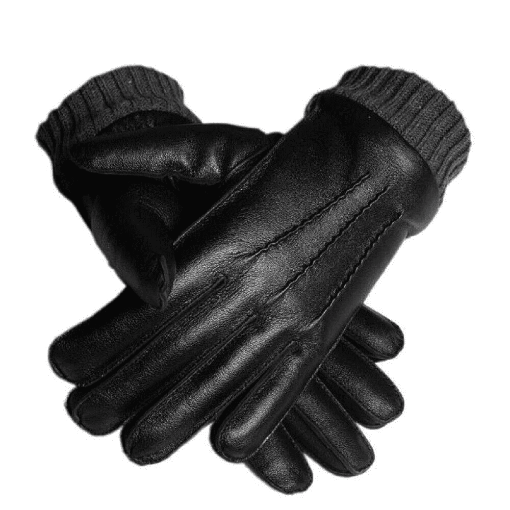 Men's Genuine Leather Winter Gloves, Made With Genuine Sheep Skin