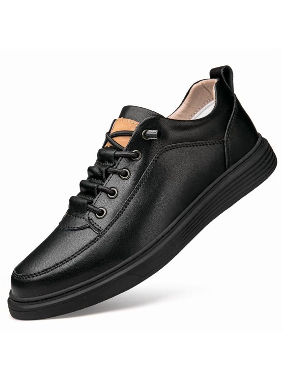 Men's Genuine -Like Slip-On Dress Shoes - with Soft Rubber Sole, Lace-Free Closure for Casual & Formal Wear ,Retro Perforated Round-Toe Brown (Small Size) - All-Season Versatile Loafers for Business