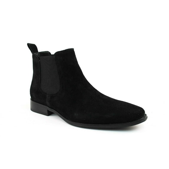 Men's Genuine Suede Black Chelsea Ankle Dress Causal Boots Almond Toe