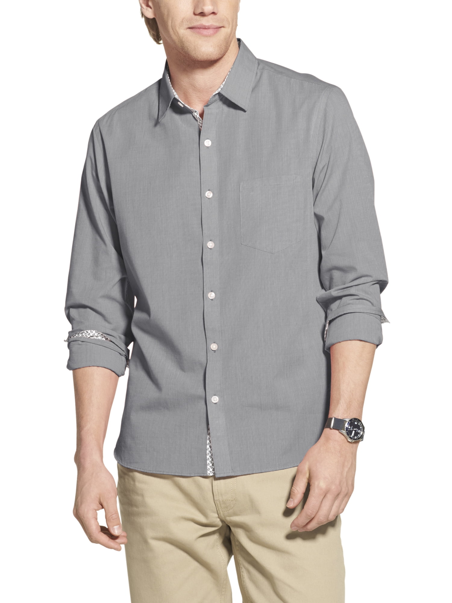 Men's Geoffrey Beene Slim Fit Long Sleeve Shirt - Walmart.com
