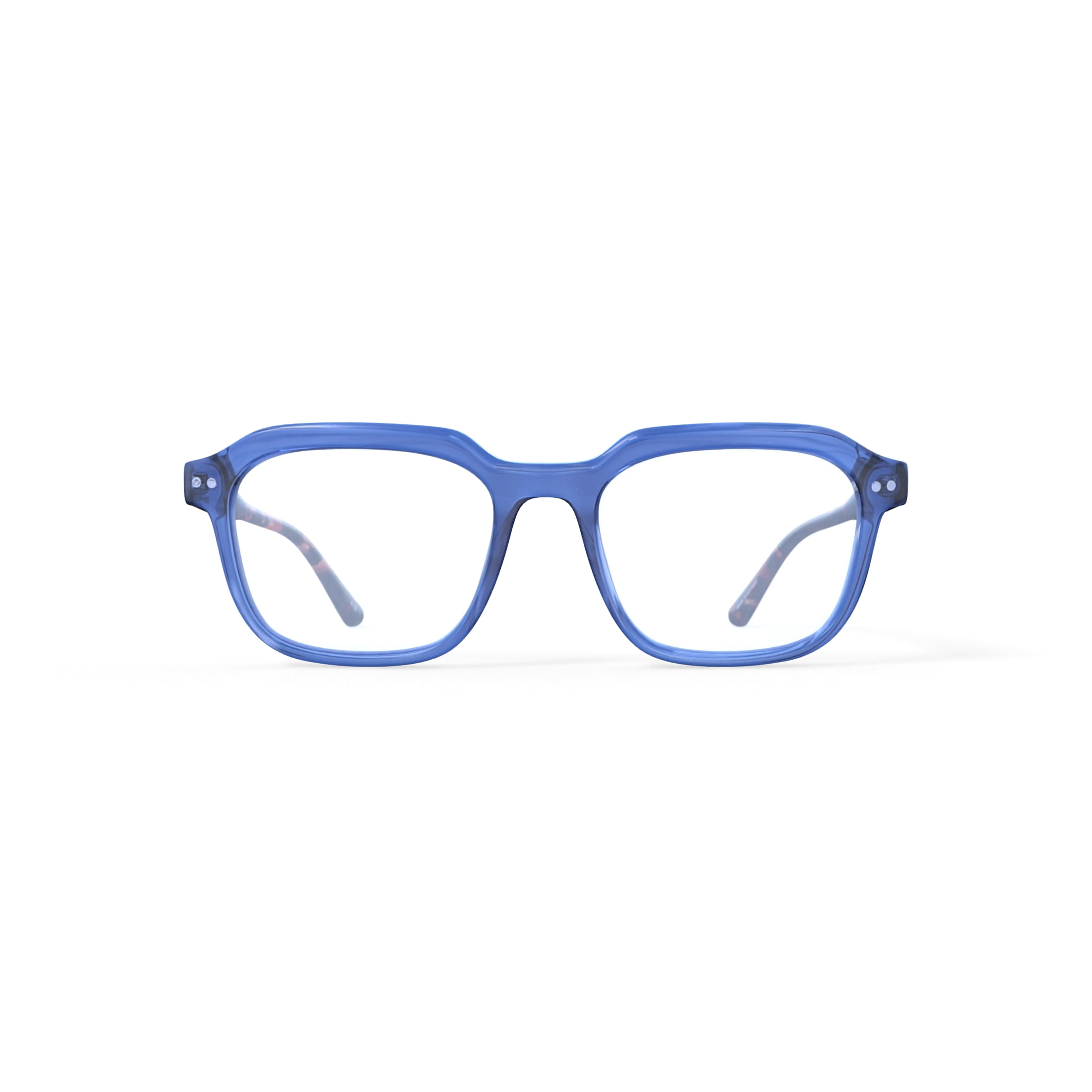 Men's Geometric AVERY Rx'ble Eyeglasses with Case, Blue Tortoise