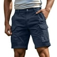 thumbnail image 1 of Men's Geometric Print Drawstring Waist Bermuda Shorts Water R_esistant Quick Dry 9" Lightweight Tactical Work Shorts with Multi-Pocket (Navy_01 , 4XL), 1 of 6