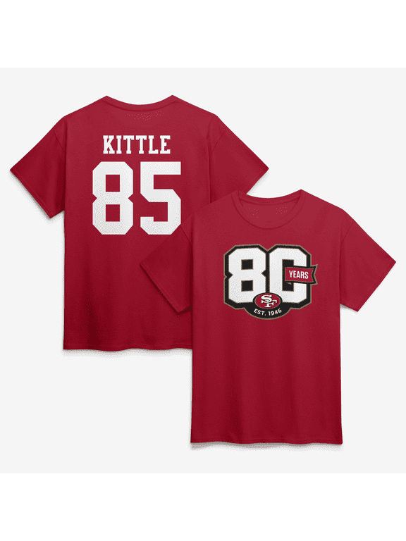 Men's George Kittle Scarlet San Francisco 49ers 80th Anniversary Player Name & Number T-Shirt
