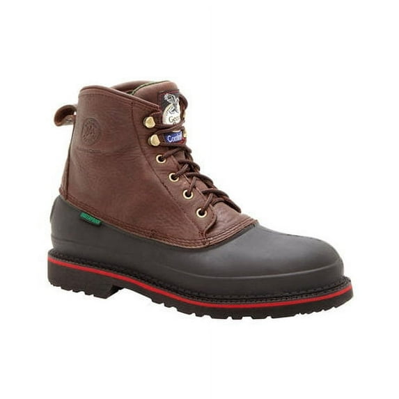 Men's Georgia Boot G66 6" MUDDOG Comfort Core Safety Toe Work Boot Chocolate Full Grain Leather 4 W