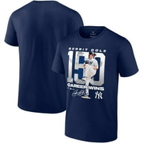 Men's Gerrit Cole Navy New York Yankees 150 Career Wins T-Shirt