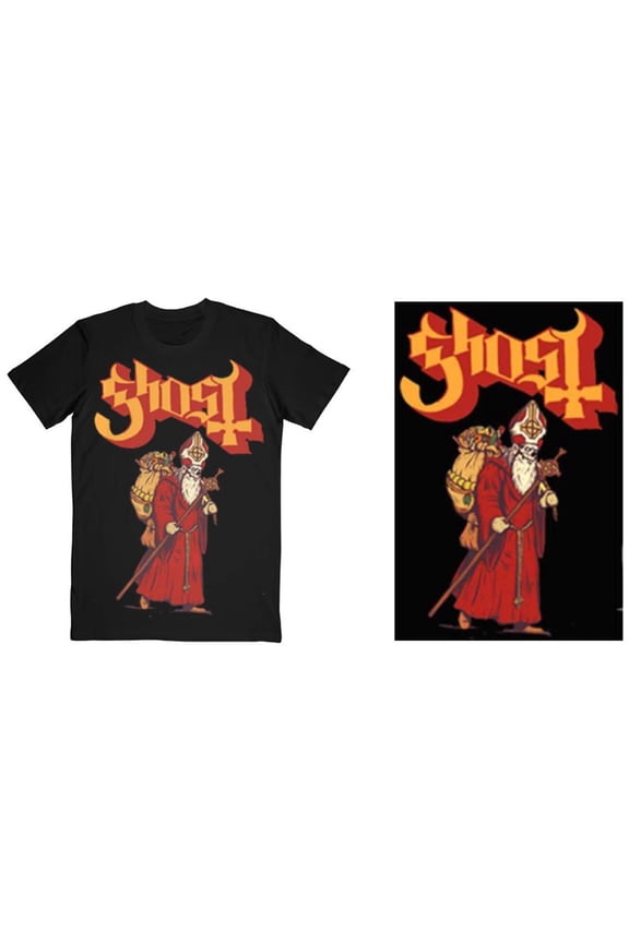 Men's Ghost Greetings From Papa Noel Slim Fit T-shirt Small Black