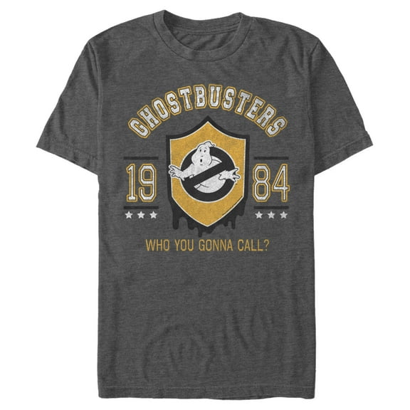 Men's Ghostbusters 1984 Collegiate Shield Graphic Tee Charcoal Heather Small