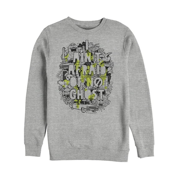 Men's Ghostbusters Ain't Afraid of No Ghost Collage Sweatshirt Athletic Heather Small