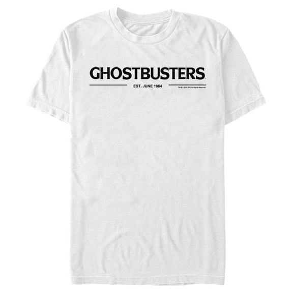 Men's Ghostbusters Black Logo  Graphic Tee White X Large