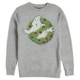 thumbnail image 1 of Men's Ghostbusters Christmas Wreath Logo  Sweatshirt Athletic Heather Medium, 1 of 3