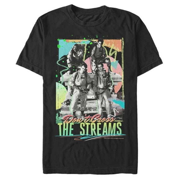 Men's Ghostbusters Don't Cross The Streams Album Cover  Graphic Tee Black 2X Large
