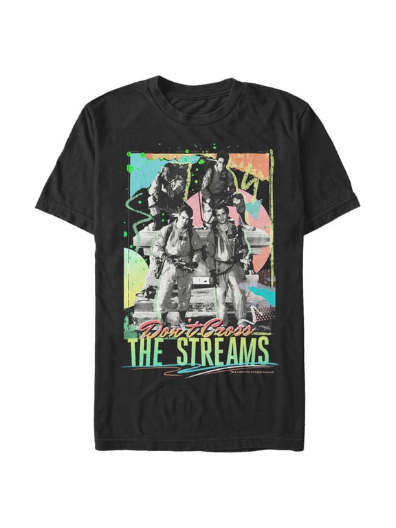 Men's Ghostbusters Don't Cross The Streams Album Cover Graphic Tee Black 2X Large